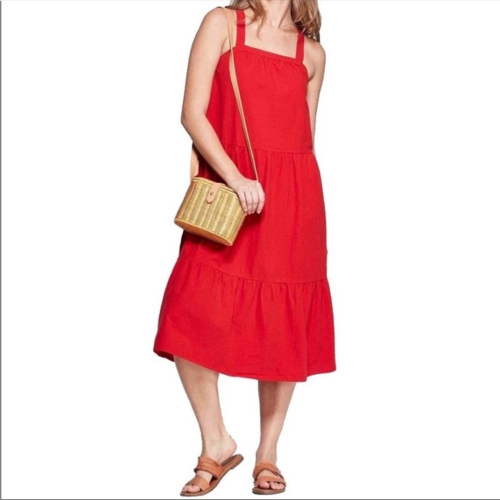 Universal Thread Red tiered midi dress